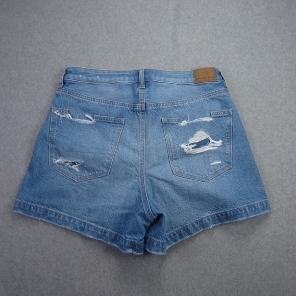 American Eagle Skort Womens Size 8 Blue Button Fly Distressed High Rise Denim - Picture 3 of 14